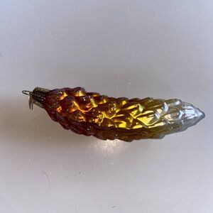 OLD WORLD CHRISTMAS GLASS PINE CONE GLITTER ORNAMENT